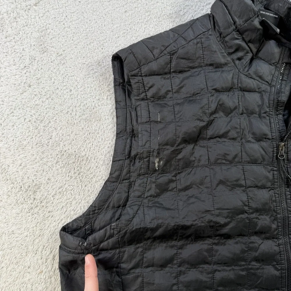 The North Face Vest Mens XL Black ThermoBall Insulated Lined Quilted Puffer